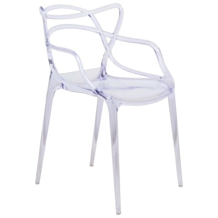 Kd 32.5 x 21 x 17.5 in. Milan Modern Wire Design Chair Clear KD3580033